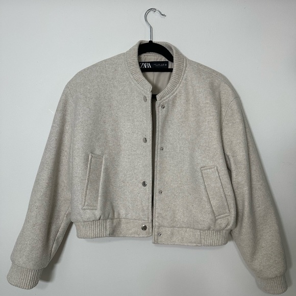 Zara Cream Bomber Jacket - Picture 5 of 8
